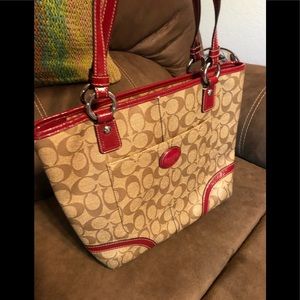 Coach red tote